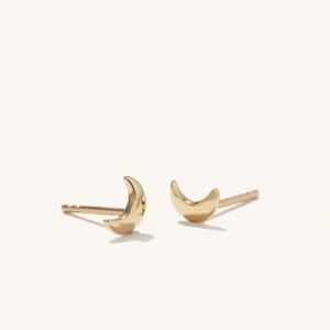 Gold Moon Stud Earrings